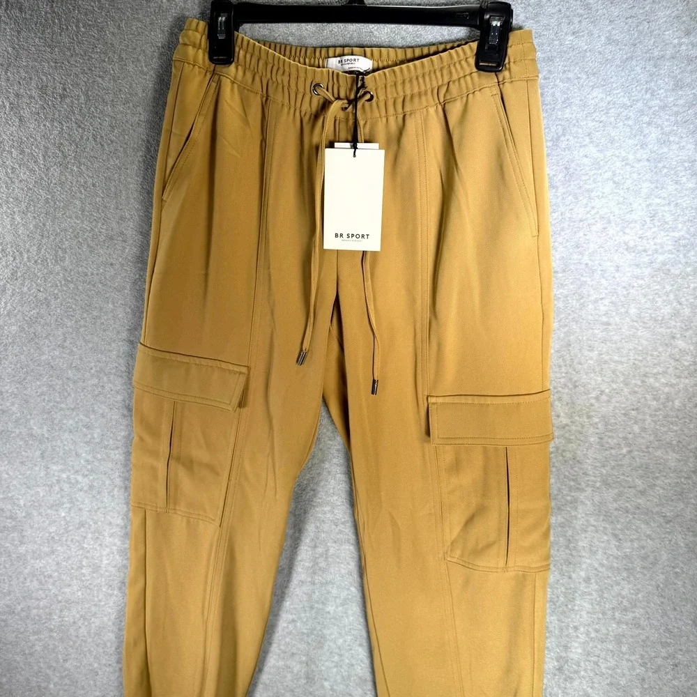 Banana Republic BR Sport‎ Cargo Jogger Pants Mens Pastel Yellow XS Stretch
